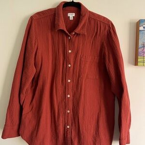 J Crew XL Cotton Long Sleeve Top New